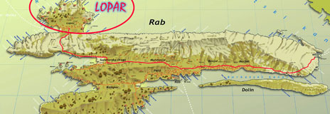 Karte Insel Rab