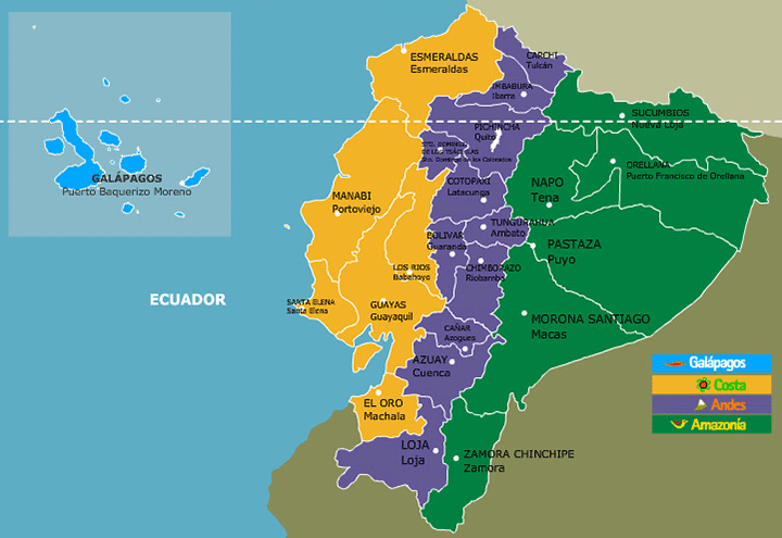 Karte Ecuador