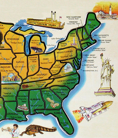 Karte vom Osten der USA